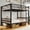 Rustic Brown, variant on Honfach Metal Bunk Bed Twin Over Twin, Heavy Duty Metal Bed with Ladder and High Guardrail, Under-Bed Storage Space, No Box Spring Needed, Noise Free, Black