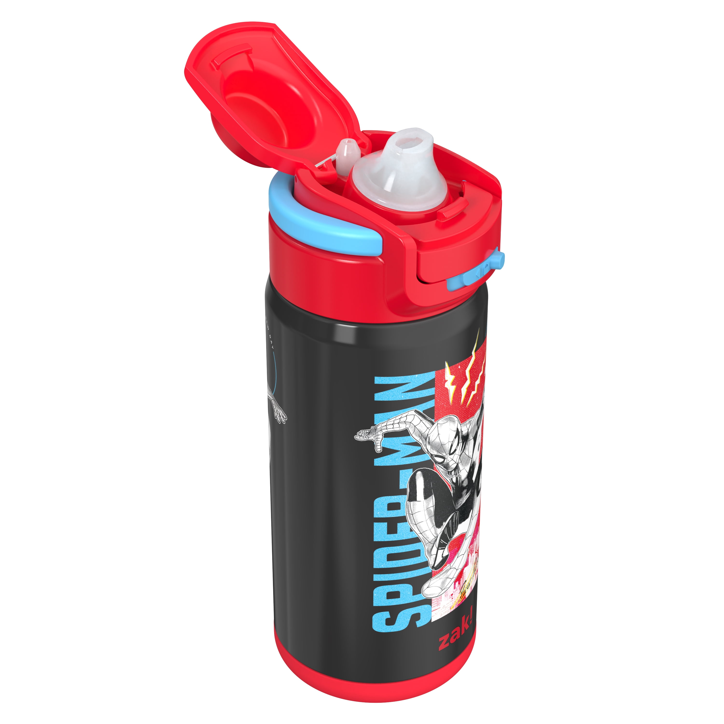 Zak Designs 14oz Spiderman Lincoln Water Bottle - Black