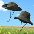 thumbnail image 6 of Outdoor Boonie Hat Wide Brim Sun Protection Hat Adjustable Chin Strap Breathable Fishing Hiking Cap, 6 of 6