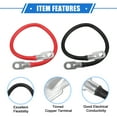 thumbnail image 4 of Unique Bargains 1 Pair 4 AWG Gauge 18" Battery Inverter Cables with 3/8" Ring Universal for Car Vehicle RV Black Red, 4 of 6