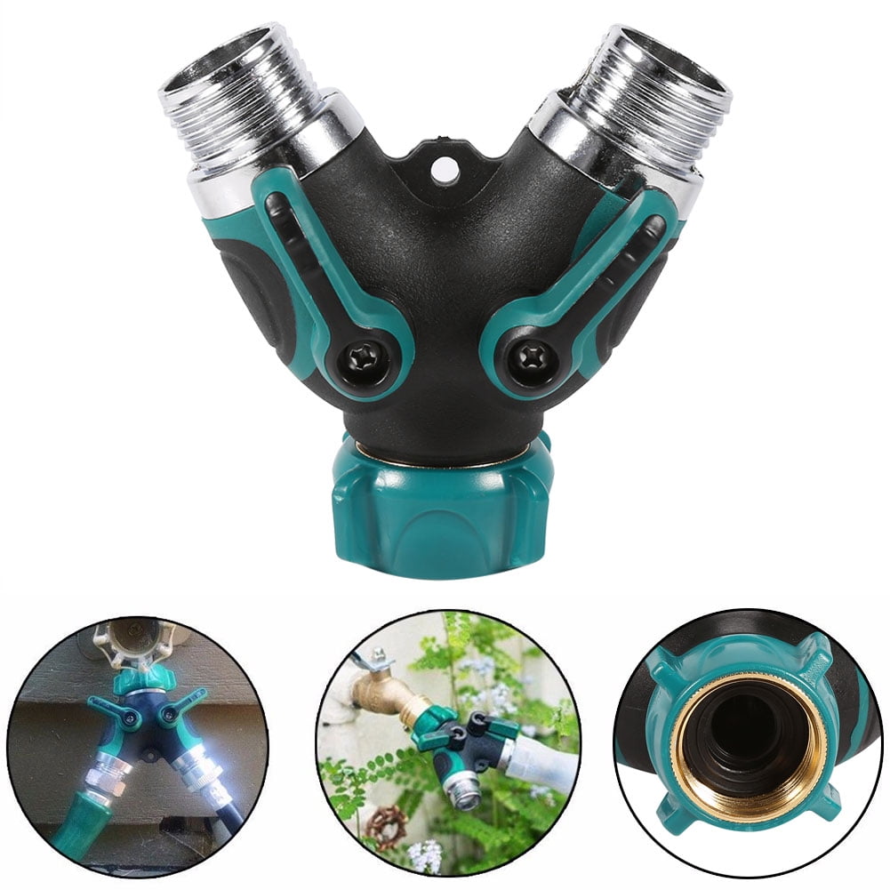 WALFRONT 1Pc NPT3/4 2 Way Heavy Duty Garden Hose Splitter Y Shape Valve Water Pipe Connector Adapter ,Garden Hose Connector, Water Pipe Connector