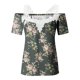 thumbnail image 5 of Blusa informal de manga corta con cuello en V y encaje con hombros descubiertos para mujer OAVQHLG3B Store  lin121212, 5 of 5