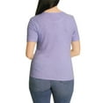 thumbnail image 3 of Vintage America Women's Crew Neck Slub Ribbed Tee Blue Medium, 3 of 3
