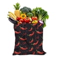thumbnail image 1 of Sac Fourre-Tout en Toile Chili Motif Légumes Rouges Épicés Illustration Peinture Esthétique Kawaii Dessin Animé Réutilisable Écologique Léger Pliable, 1 of 6