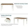 thumbnail image 5 of Mid-Century 6-Piece Wood Dining Table Set, Kitchen Table Set with Drawer, Upholstered Chairs and Bench, Butter Milk, 5 of 6