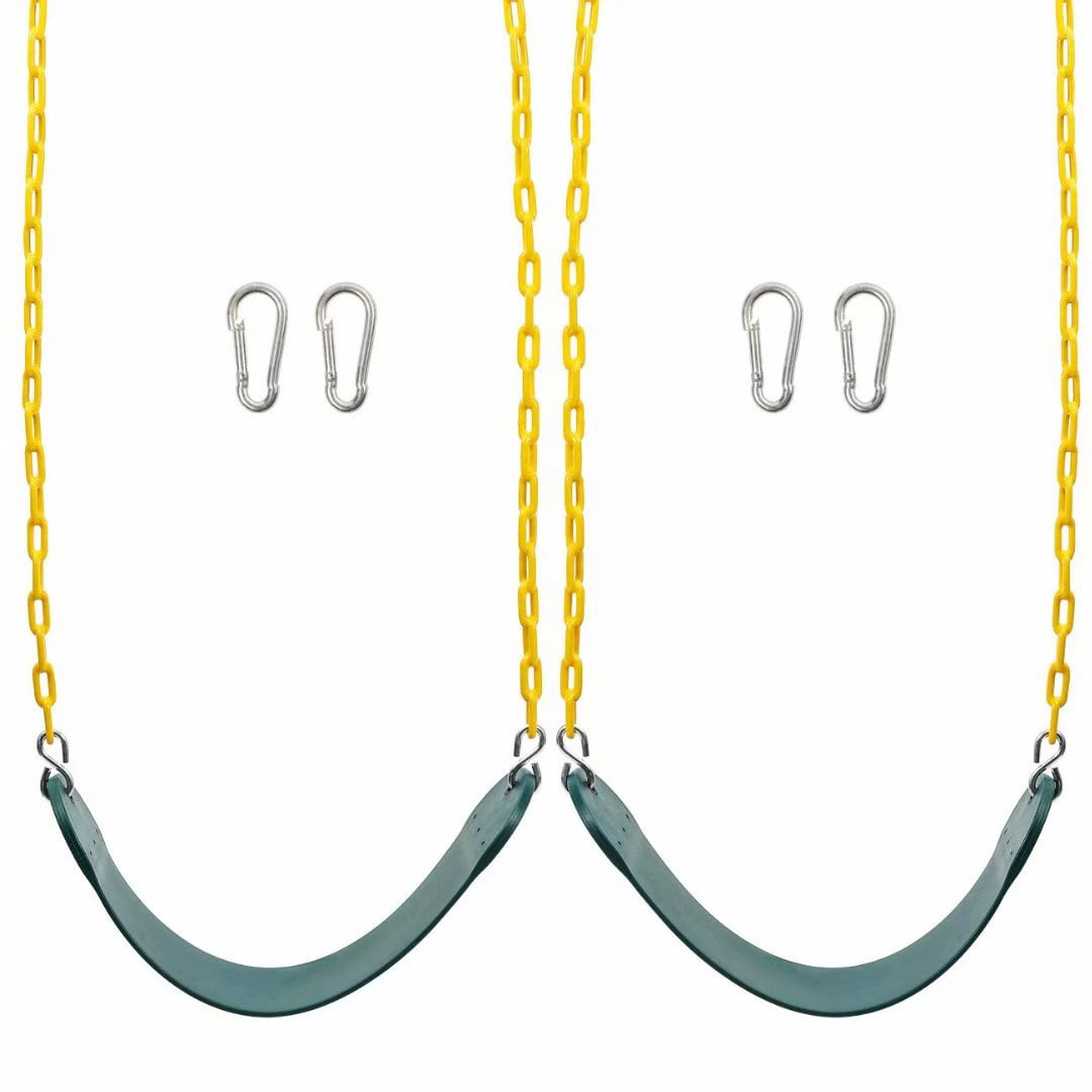 2PCS Swings Seats Heavy Duty with 66" Chain Playground Swing Set Accessories 