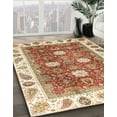 thumbnail image 3 of Ahgly Company Machine Washable Indoor Rectangle Abstract Brown Gold Area Rugs, 7' x 10', 3 of 7
