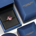 thumbnail image 5 of Gem Stone King 18K Rose Gold Plated Silver Red Created Ruby Pink Moissanite and White Diamond Ring for Women (1.80 Cttw, Heart Shape 6MM, Gemstone July Birthstone, Size 7), 5 of 6