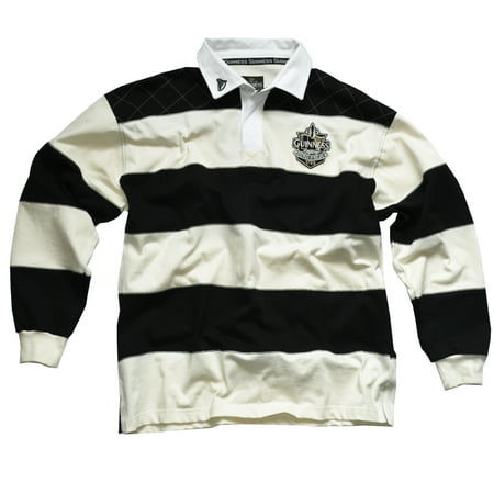 Guinness Rugby Shirt with Brewed in Dublin Crest Badge, Cream and Black