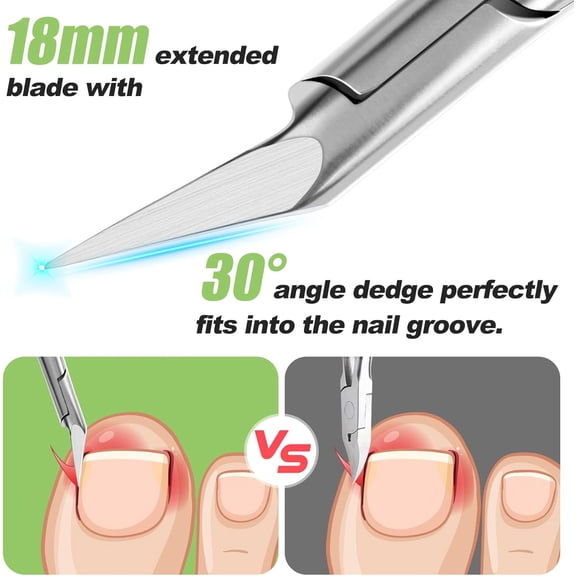 UBSWF-Ingrown Toenail Clippers for Thick Toe Nails, Straight Nail Clippers for Men, Heavy Duty Toe Nail Clippers with Soft Handle, Ultra Sharp Stainless Steel Fingernail Clippers with PU Leather Pouc