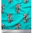 thumbnail image 1 of Soimoi Velvet Fabric Leaves & Floral Block Printed Fabric 1 Yard 58 Inch Wide, 1 of 3