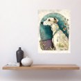 thumbnail image 2 of Whippet Dog with Flowers Modern Multicoloured Watercolour Illustration Large Wall Art Poster Print Thick Paper 18X24 Inch, 2 of 5