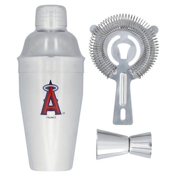 The Memory Company Los Angeles Angels Stainless Steel Shaker, Strainer & Jigger Set
