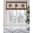 thumbnail image 5 of Country Star Valances for Windows Farmhouse Texas Star Vintage Wood Grain Valance Rod Pocket Light Filtering Short Window Treatments Curtains for Kitchen Bathroom Living Room Bedroom, 42 x 18 Inch, 5 of 7