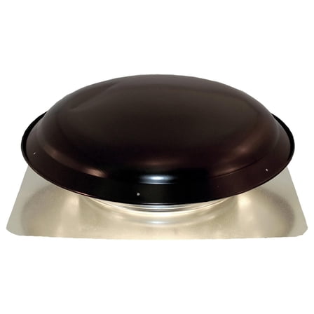 VX25BLK Static Galvanized Steel Dome and Flange Roof Vent, Black