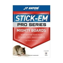JT Eaton 7567308 Stick-Em Pro Series Mighty Boards Small Glue Animal Trap for Rodents  Snakes  & Insects- pack of 12