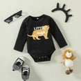 thumbnail image 5 of URMAGIC Newborn Baby Boys Long Sleeve Romper Pants Hat Little Man Lion 3PCS Outfits, 5 of 6