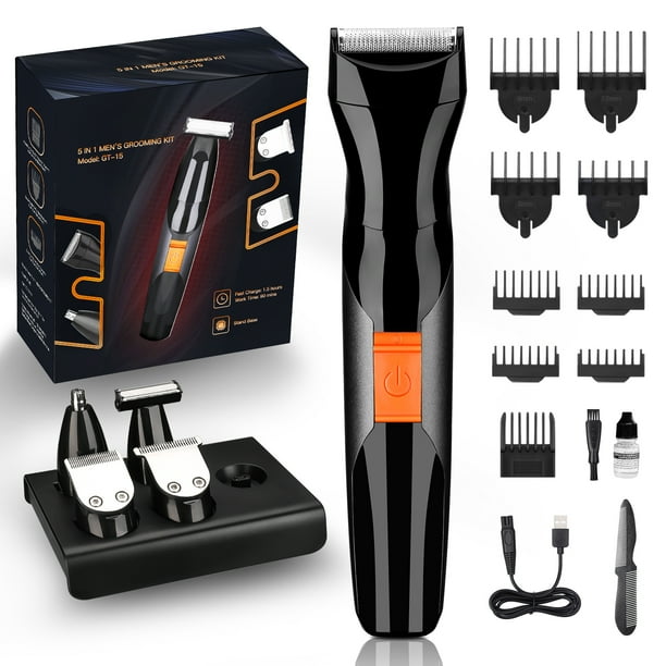 KEMEI Tondeuses à Cheveux pour Hommes, Tondeuse à Barbe électrique 5 en 1  Outils de Coiffure sans Fil Rechargeables Machine à raser entièrement  Lavable Rasoir à Cheveux,Noir : : Beauté et Parfum