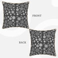 thumbnail image 3 of Fotbe simple white Snowflake Pattern Velvet Decorative Throw Pillow Covers with Elegant Piping, Soft Plush Cushion Cover for Sofa, Bed, Car, Office-18"x18", 3 of 8