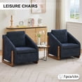 thumbnail image 3 of HSUNNS Accent Chair, 29" Chenille Fabric Arm Chair with Wooden Frame & Nailhead Trim, Ergonomic Living Room Chairs with Floor Protection Feet, Easy Assembly for Bedroom Office, Blue, 3 of 6