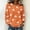 A904 Orange, variant on St. Patrick's Day Sweatshirt for Women Textured Quilted Fabric Clover Print Crewneck Long Sleeve Pullover Loose Fit Festive Clothes
