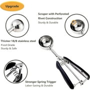 Cookie Scoop Set, 3 Pcs Ice Cream Scoop,18/8 Stainless Steel Cookie Scoop for Baking, Ice Cream Scooper with Trigger Release with Non-Slip Grip