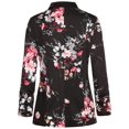 thumbnail image 3 of Blazer MINTLIMIT para mujer, corte ajustado, manga 3/4, elástico, negro, 3 of 7