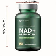NAD+ Supplement with Resveratrol - 120 Capsules, 40% NAD+ Boost, Anti-Aging Cellular Energy & Repair