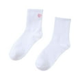 thumbnail image 4 of Bibifish Womens Socks Soft Mid Socks White Socks With Cute Heart Shaped Printed Breathable Cozy Slip Mid Calf Socks For Ladies Girls, 4 of 4