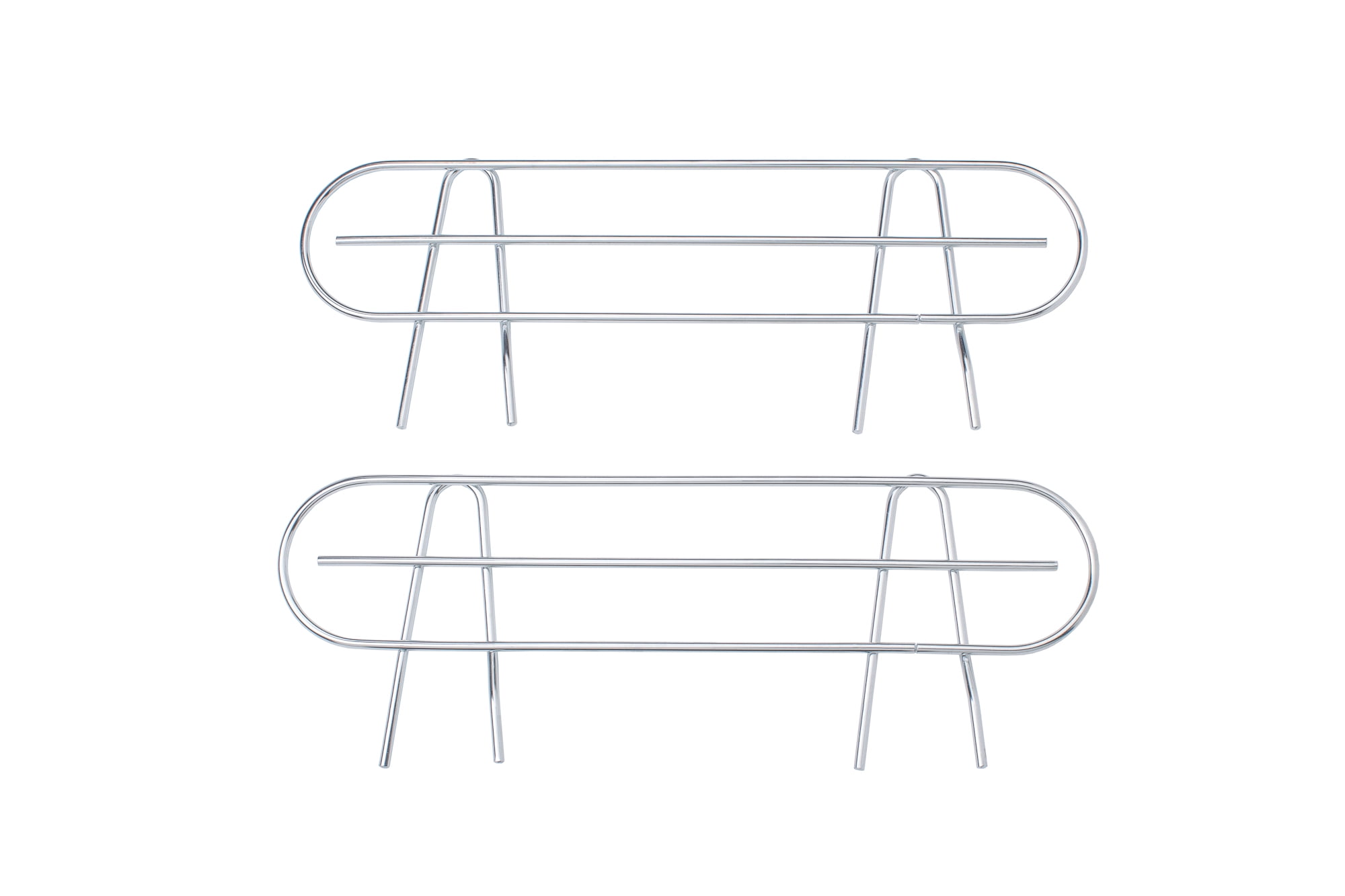 HSS Add-on Wire Shelf Side Ledge Fits 18' Deep Wire Shelf Chrome 2-Pack, Hardware