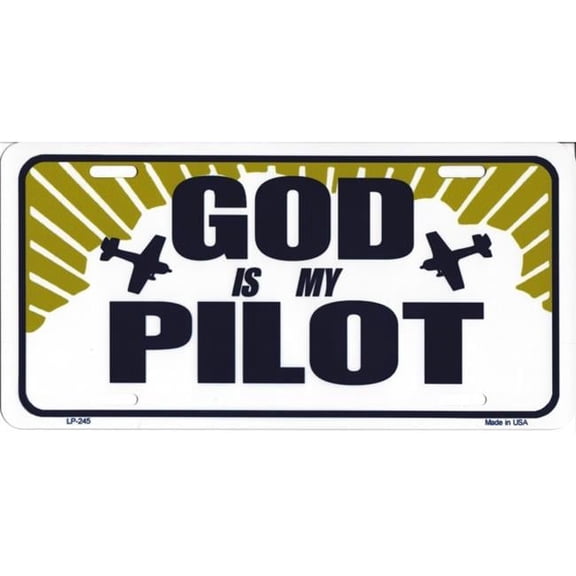 God Is My Pilot License Plate