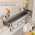 thumbnail image 3 of Estanteria Ducha Baño, Organizador Regadera Ducha Acero Carbono de Ventosa Auto-Adhesivo Sin Taladro con 5 Ganchos y 1 Toallero, Repisa de Baño Colgante Pared para Hogar Cocina, Fácil de Instalar, 3 of 4