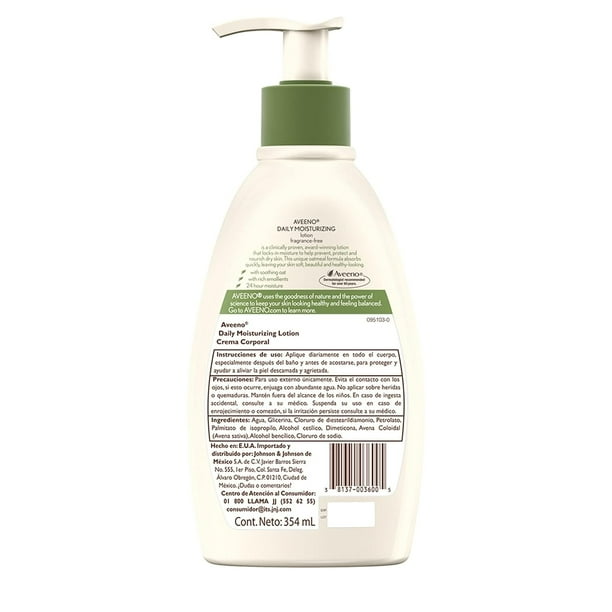 Aveeno Daily Moisturizing Lotion, 12 oz. Pump Bottle, Unscented, 1