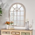 thumbnail image 2 of Noble House Shmuel Traditional Arched Windowpane Mirror, White Wash, 2 of 7