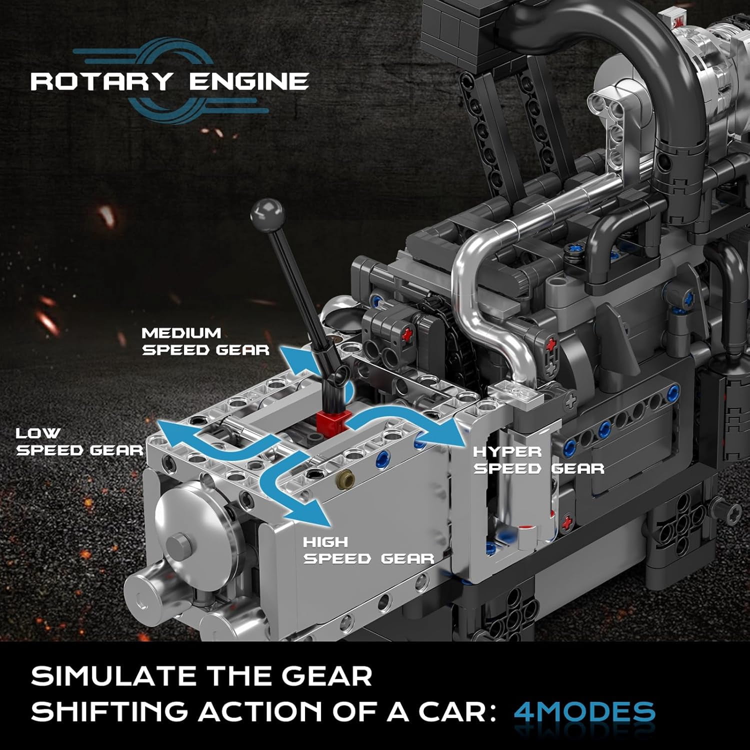 Rotary Engine Model Kit that Works, Car Engine Building Kit with Motor, STEM Mechanic Engineering Construction for Teens, Collection Model (1130 PCS)