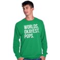 thumbnail image 3 of Worlds Okayest Pops Grandfather Men's Long Sleeve Tee T Shirt Brisco Brands M, 3 of 6