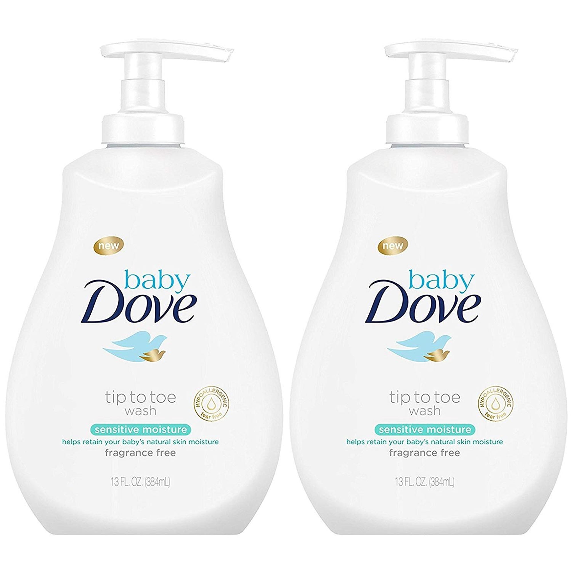 Dove Baby Tip To Toe Wash 13 Ounce Sensitive Pump 384ml 2 Pack