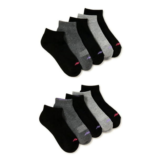 Avia Women's Performance Cushioned Ankle Sock, 10 Pack