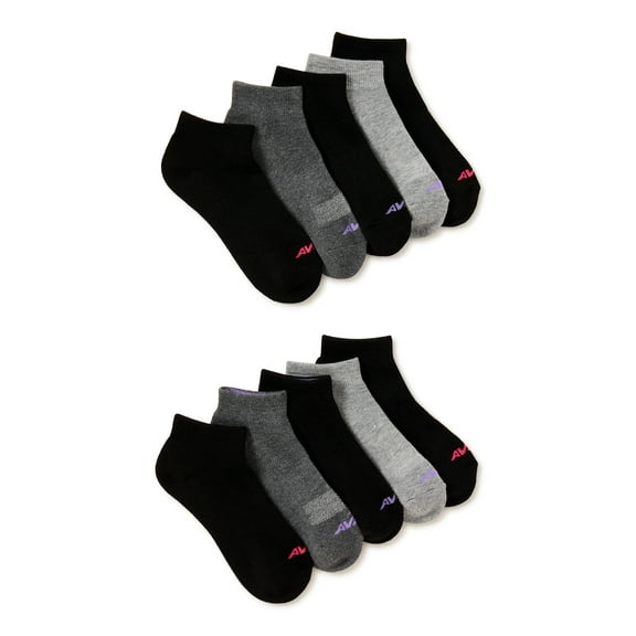 Avia Women's Performance Cushioned Ankle Socks, 10 Pack, Shoe Sizes 4-9