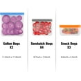 thumbnail image 7 of 10 Pack Dishwasher Safe Reusable Bags Silicone, Leakproof Reusable Freezer Bags, BPA Free Reusable Storage Bags for Lunch Marinate Food Travel(Grey) - 3 Gallon 4 Sandwich 3 Snack Bags, 7 of 7