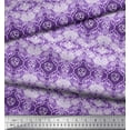 thumbnail image 2 of Soimoi Purple Cotton Cambric Fabric Damask Watercolor Decor Fabric Printed Yard 56 Inch Wide, 2 of 3