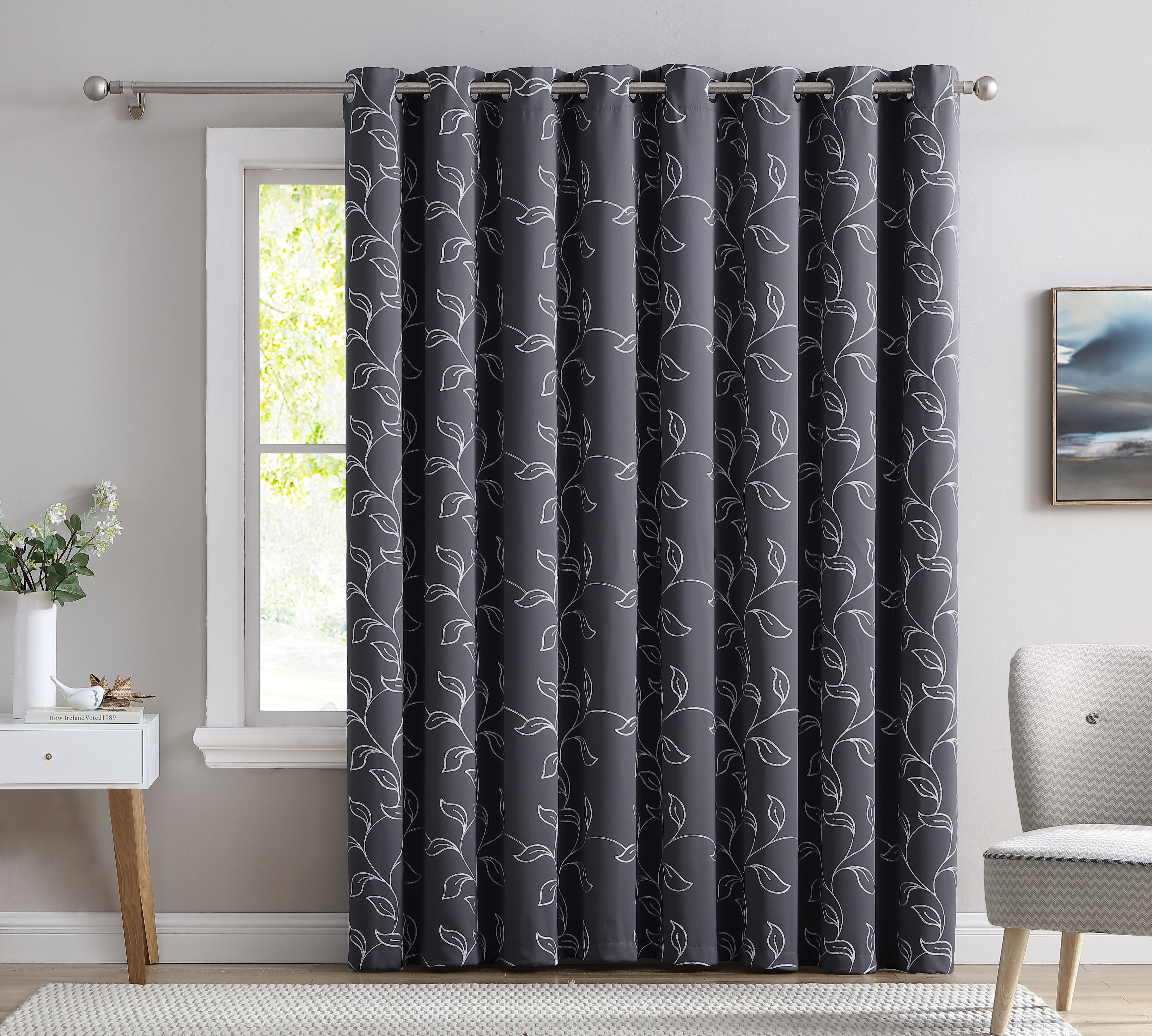 Hlc.Me Carol Floral Embroidered Thermal Room Darkening Blackout Window