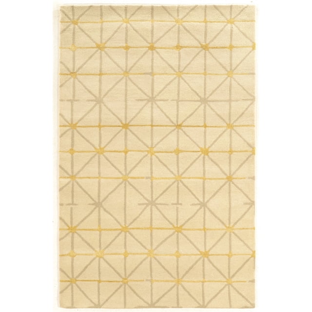 Linon Aspire Pane Hand Tufted Wool 2'x3' Rug in Ivory