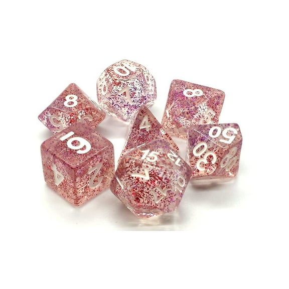 Old School Dice & Accessories Poly Set Array of Stars w/White (7) New