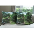 thumbnail image 6 of Ambesonne Nature Throw Pillow Cover 4 Pack, Japanese Garden Lake, 24", Green Blue, 6 of 7