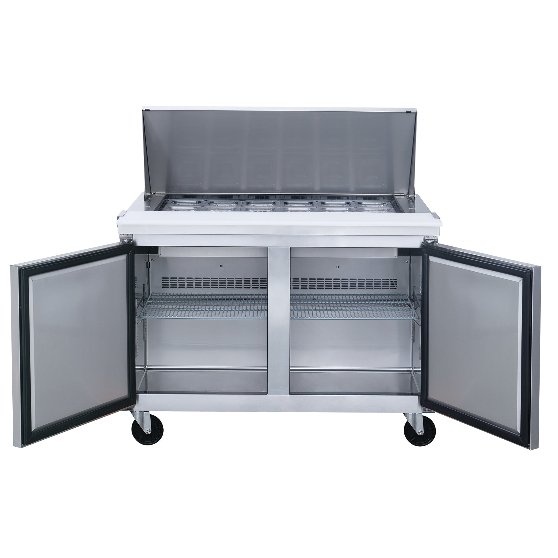 48 in. Two Door Sandwich/Salad Prep Table Commercial Refrigerator 11.47 cu. ft.