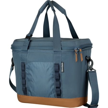 CleverMade 30 Can Pacifica Collapsible Cooler, Ocean/Cognac