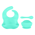 thumbnail image 1 of Kit Bebe Linium 3en1 Babero Cubiertos Plato Silicon Suave Color Aqua, 1 of 9