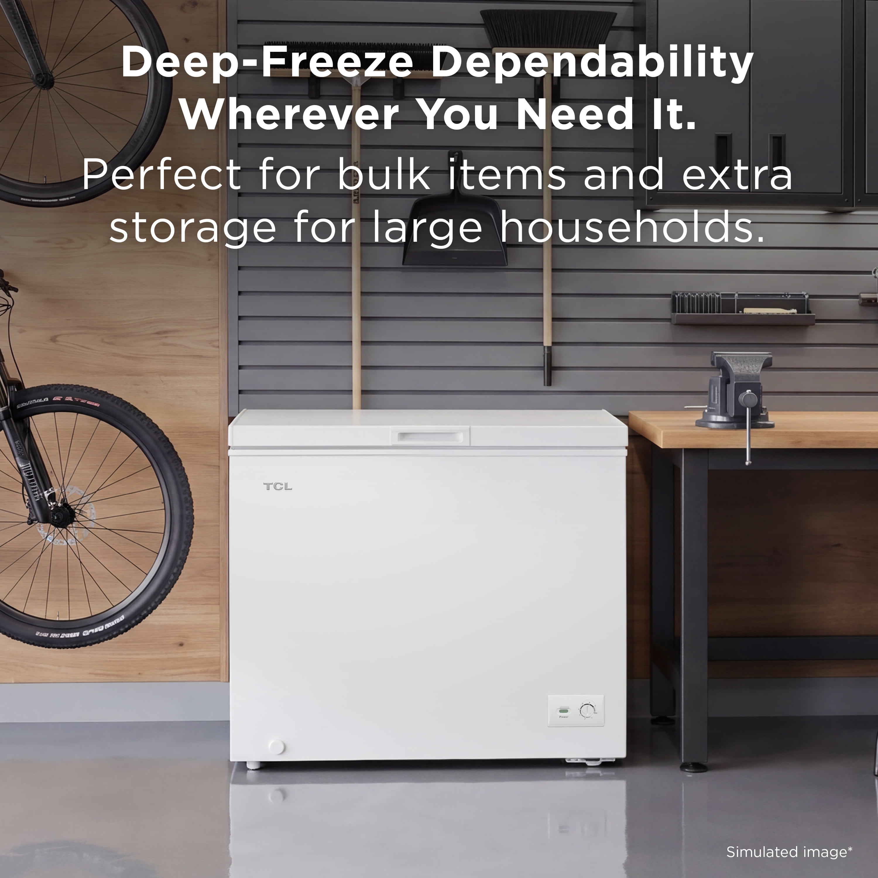 TCL 7.0 Cu ft Chest Freezer (White) - Garage Ready and Adjustable Thermostat - TFC070M4AW