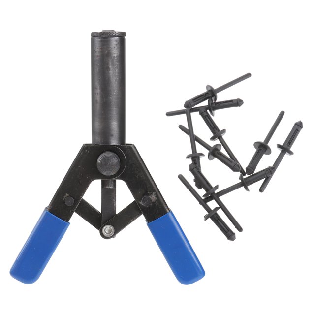 KAKOWELY 1 Ensemble 1 Pce Outil de Tir de Rivet à Noyau et 40 Pcs Design Ergonomique Poly Rivet (Noir), 6.3x"X4.92"X1.77 Pouces
